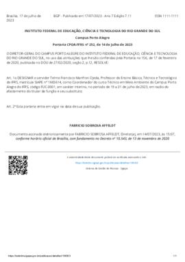 Portaria 252/2023
