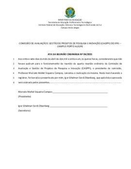 Ata 04/2021 - Reunião Ordinária