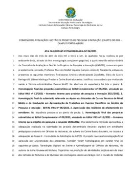 Ata 04/2021 - Reunião Extraordinária