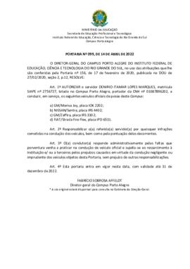 Portaria 099/2022