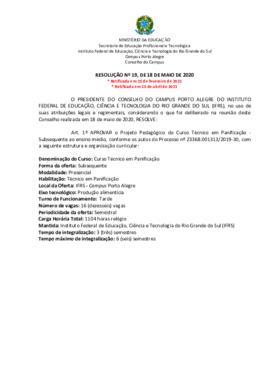 Resolução 019/2020 - retificada