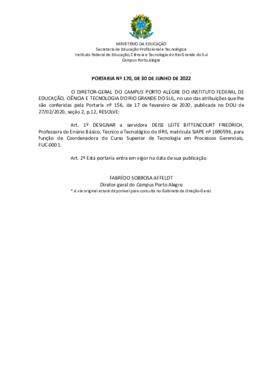 Portaria 170/2022