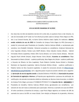 Ata 010/2022 - Reunião Ordinária
