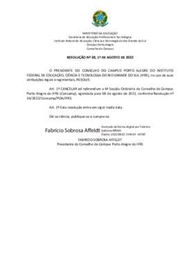 Resolução 038/2022 ad referendum