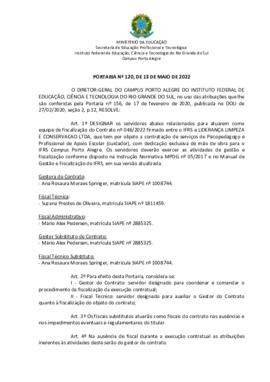 Portaria 120/2022 - revogada