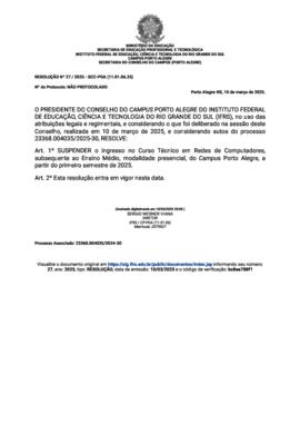 Resolução 027/2025