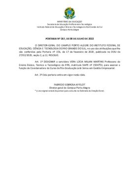 Portaria 267/2022 - revogada
