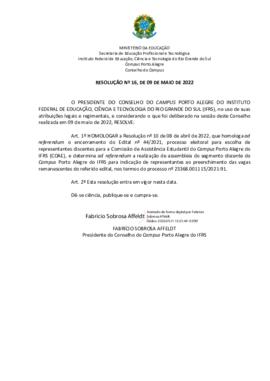 Resolução 016/2022