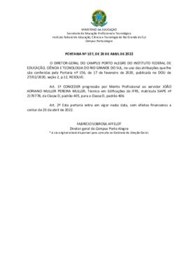 Portaria 107/2022