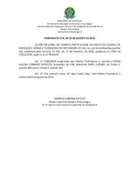 Portaria 274/2021