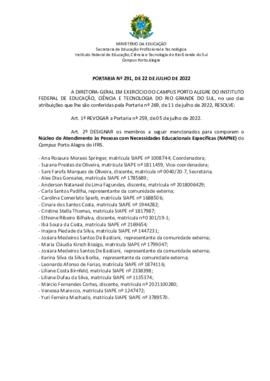 Portaria 291/2022 - revogada
