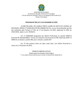 Portaria 040/2022