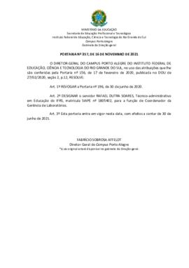 Portaria 357/2021