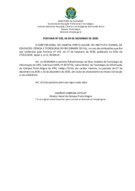 Portaria 329/2020