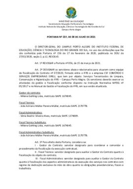 Portaria 237/2021 - revogada