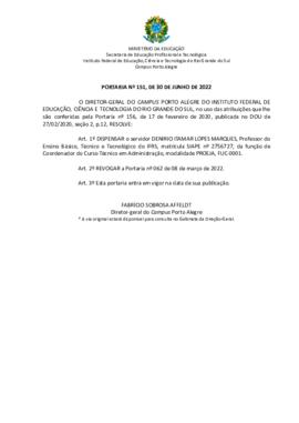 Portaria 151/2022