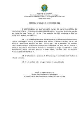 Portaria 148/2021