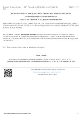 Portaria 373/2023