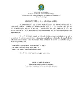Portaria 360/2021