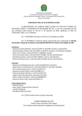 Portaria 295/2021 - revogada