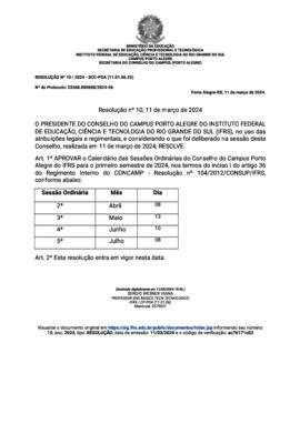 Resolução 010/2024