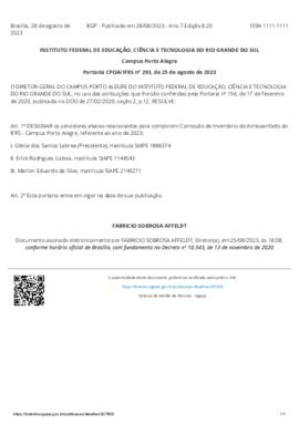 Portaria 293/2023 - revogada