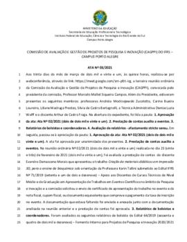Ata 03/2021 - Reunião Ordinária