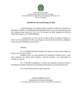 Portaria 102/2022