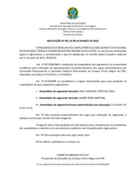 Resolução 008/2021