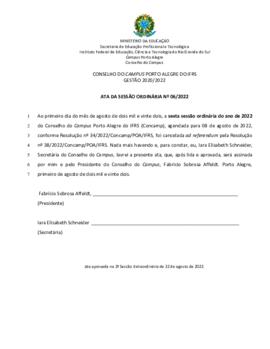 Ata 006/2022 - Reunião Ordinária
