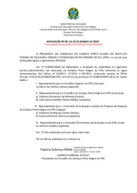 Resolução 009/2022 ad referendum