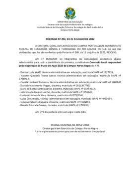 Portaria 294/2022