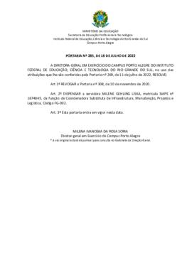 Portaria 285/2022