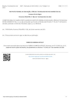 Portaria 360/2023