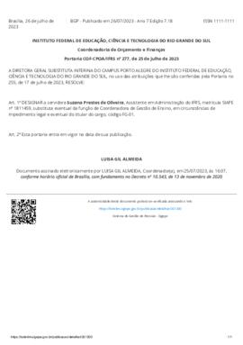 Portaria 277/2023