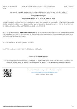 Portaria 083/2023 - revogada