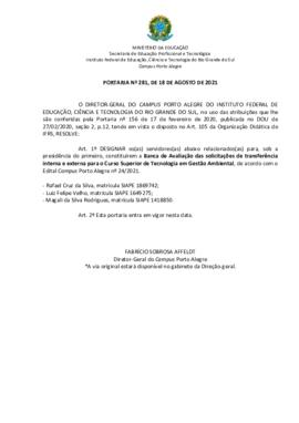 Portaria 281/2021
