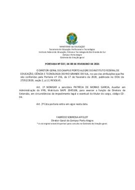 Portaria 37/2021