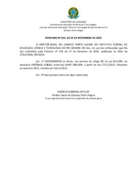 Portaria 355/2021