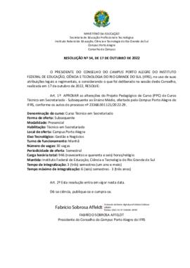 Resolução 054/2022