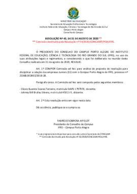 Resolução 43/2020