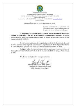 Resolução 01/2019