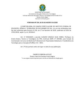 Portaria 234/2020
