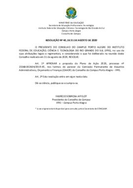 Resolução 40/2020