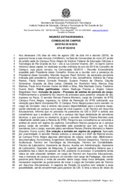Ata 02/2018 - Reunião Extraordinária