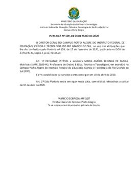Portaria 109/2020