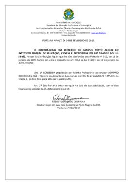 Portaria 027/2019