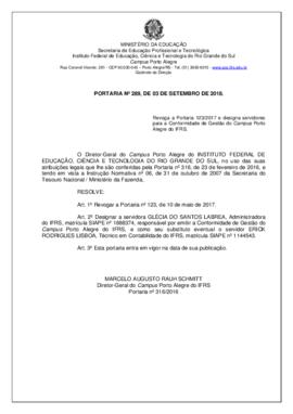 Portaria 289/2018