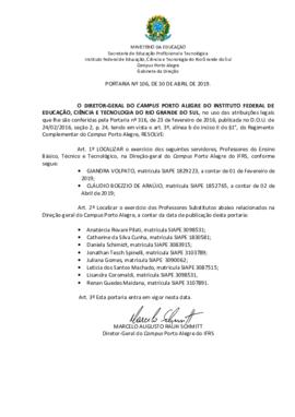Portaria 106/2019