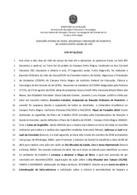 Ata 01/2019 - Reunião Ordinária